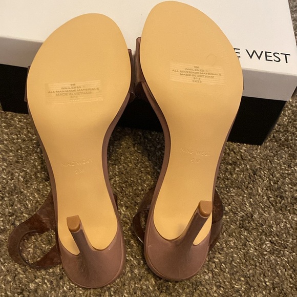 Nine West Dress Sandals Heels Light Pink Transparent Top 4” Heels Sz 9 NIB - Picture 6 of 6